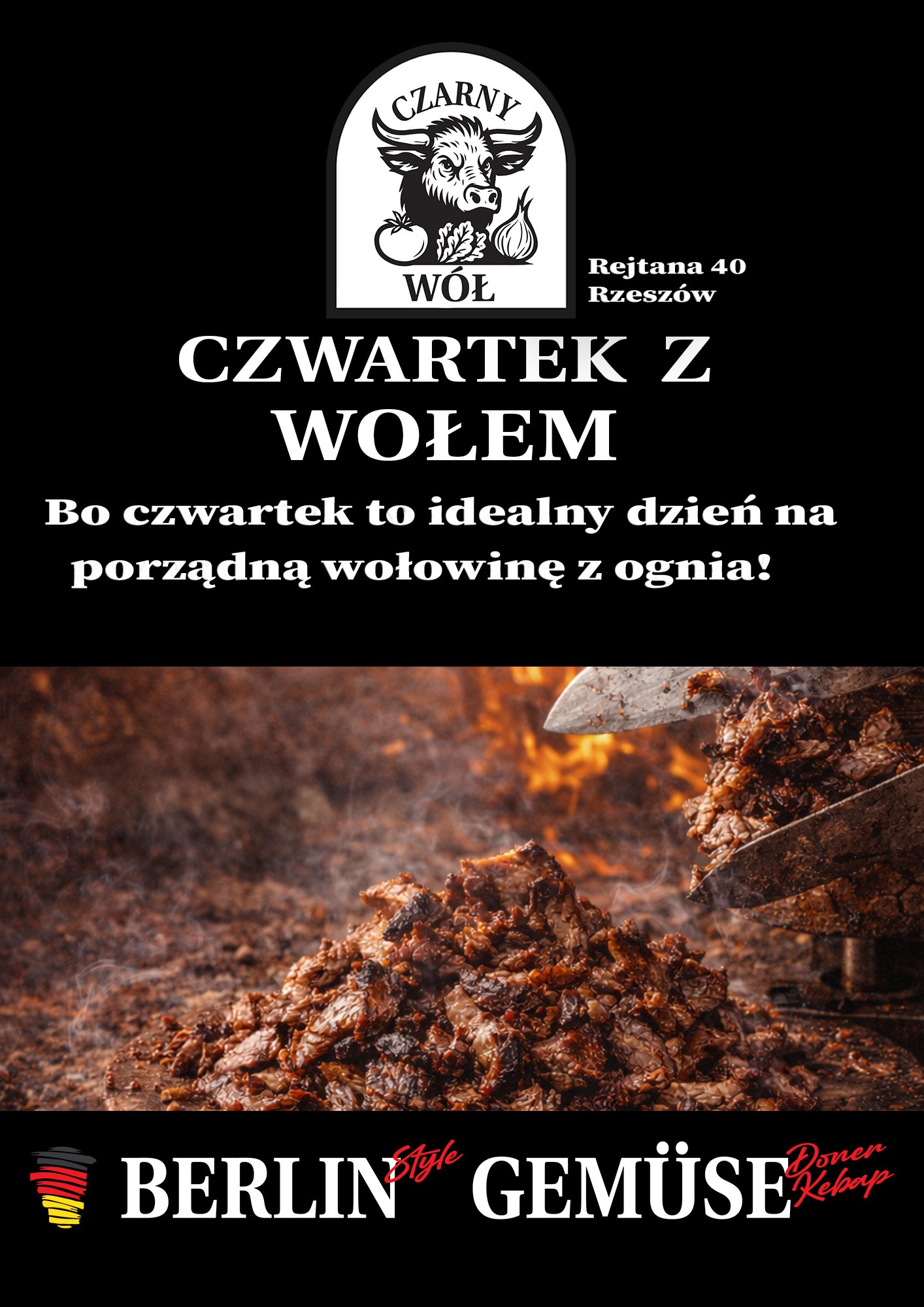 Wołowina z ognia - rzemieślniczy kebab Czarny Wół, kebab Rzeszów